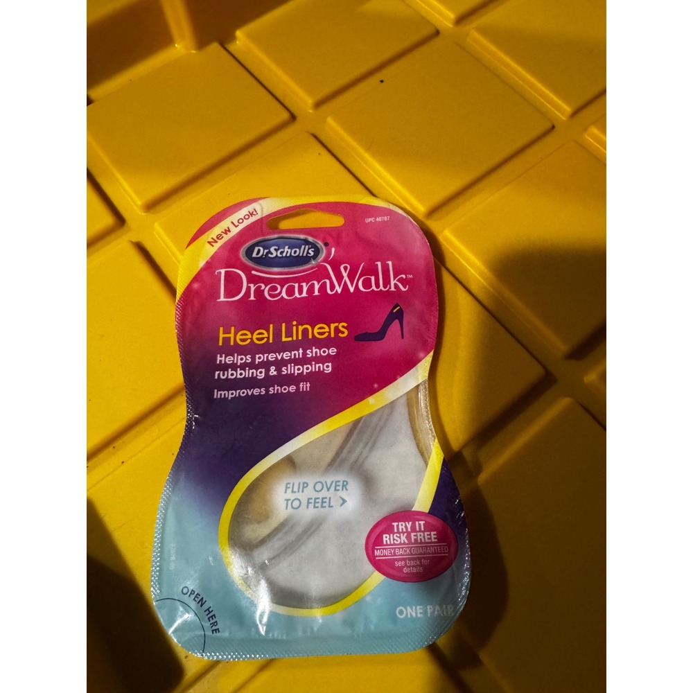 Dr Scholls DreamWalk Heel Liners Shoe Cushions One Pair Clear Adhesive Comfort